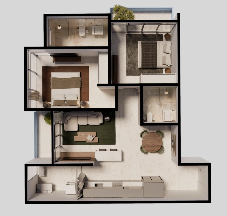 APARTAMENTO 2 HABITACIONES 