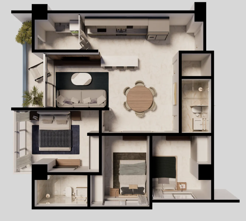 APARTAMENTO 3 HABITACIONES 